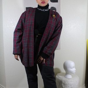 Burgundy Plaid blazer